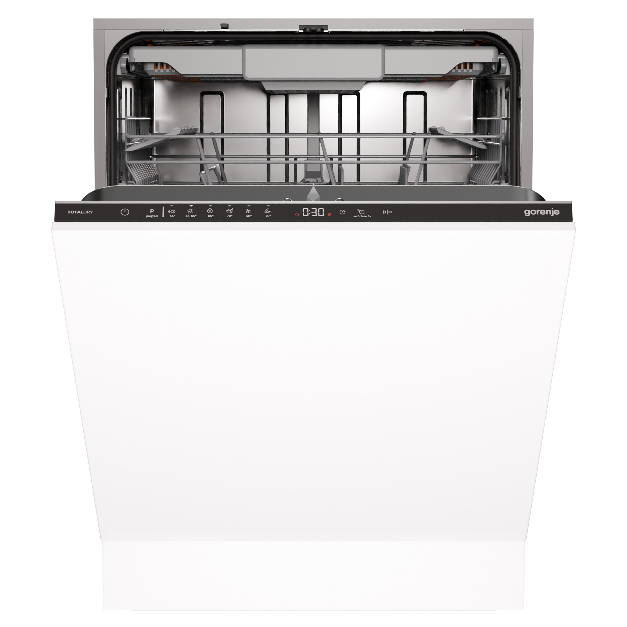 Indaplovė Gorenje GV16D5, pilnai integruota, plotis 59.8 cm, aukštis 81.6 cm, klasė D, Eco programa, talpa 16, juoda.
