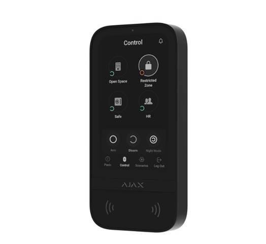 Ajax KeyPad TouchScreen belaidė valdymo klaviatūra liečiamu ekranu  (Juoda)