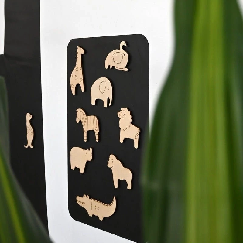 FERFLEX mediniai magnetai - Magnetic wooden game - Animals of the savannah