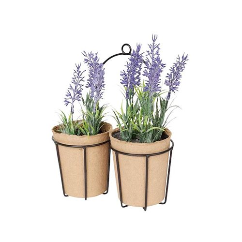 Dirbtinės gėlės vazonuose LAVENDER, 21 cm, 2 vnt.