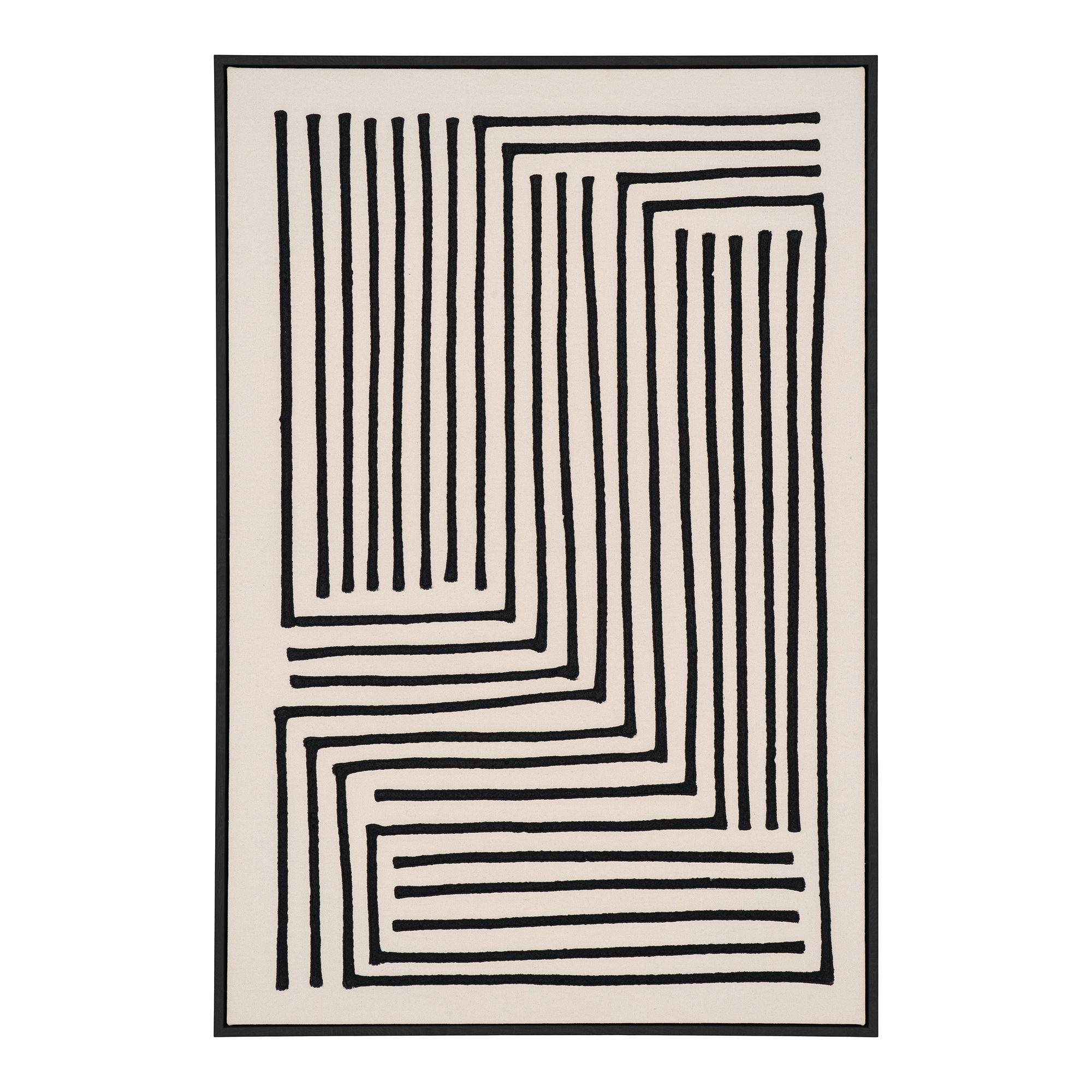 Abstraktus paveikslas ant drobės | 60 x 90 x 3 cm | Juoda | Smėlio