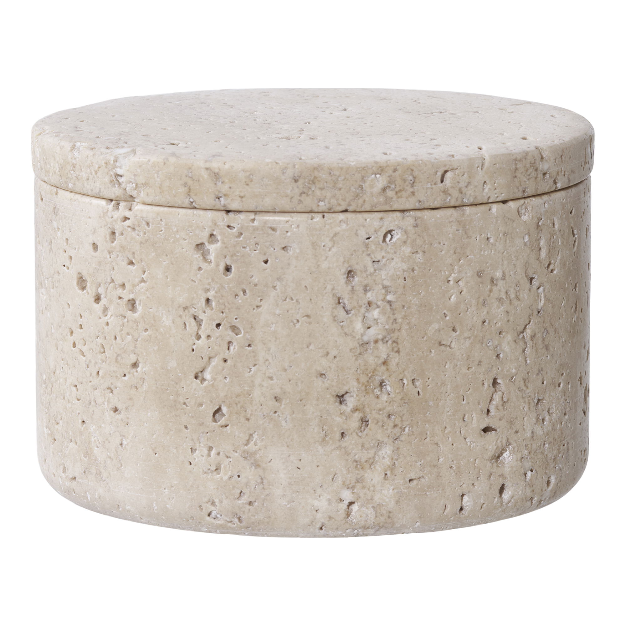 Travertino akmens indelis | 10 x 6,5 x 10 cm | Smėlio