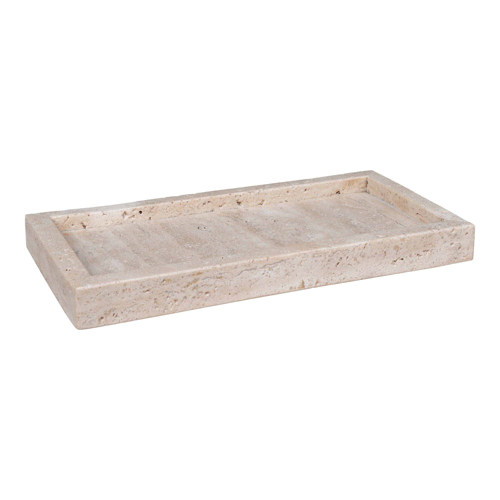 Travertino akmens padėklas | 15 x 3 x 30,5 cm | Smėlio