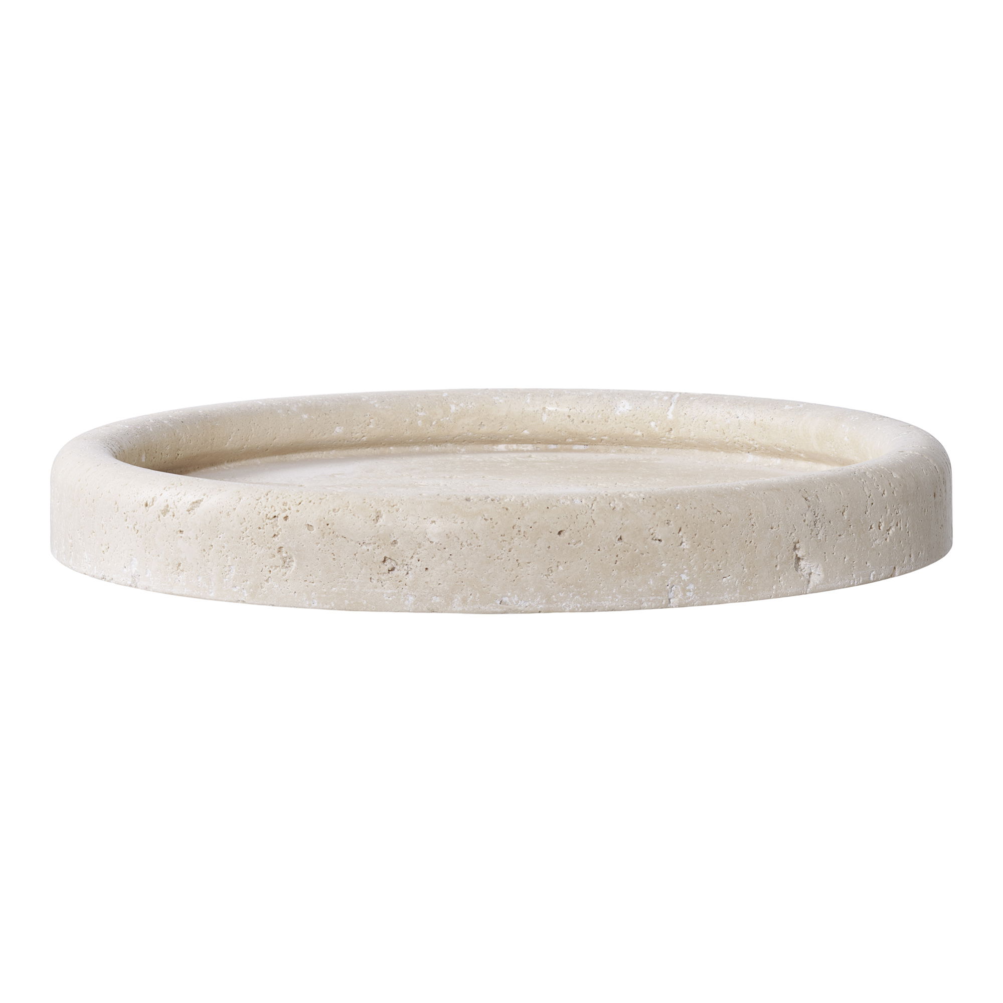 Travertino akmens padėklas | 25,5 x 2,5 x 25,5 cm | Smėlio
