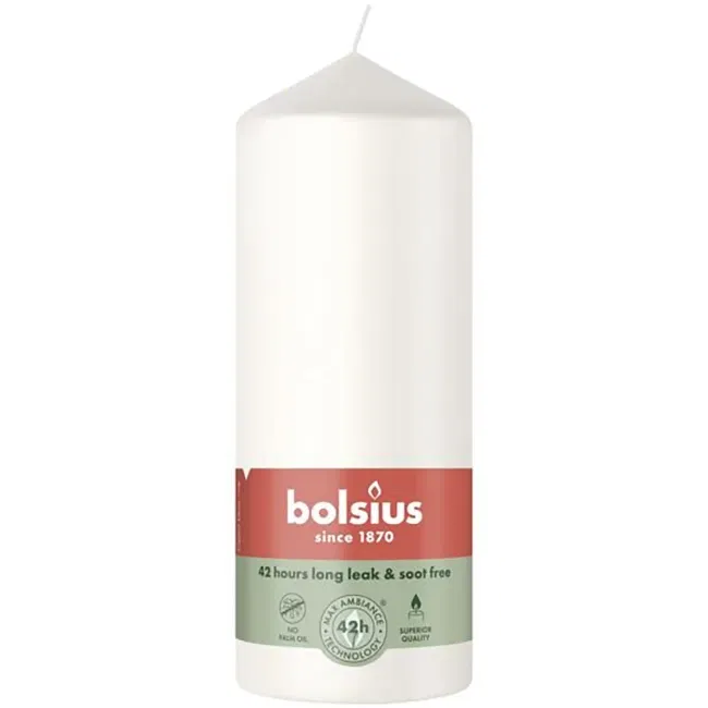 Cilindrinė žvakė BOLSIUS, baltos sp., 5,8 x 15 cm