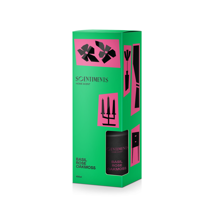 Namų kvapas SCENTIMENTS Basil, Rose & Oakmoss, 100 ml