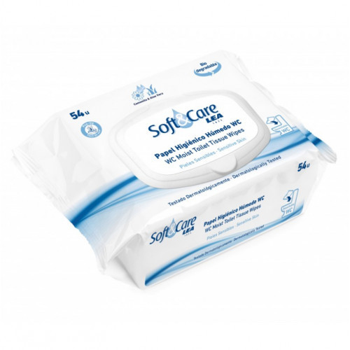 LEA Soft&Care WC Moist Toilet Tissue Wipes Drėgnas tualetinis popierius, 54 vnt.