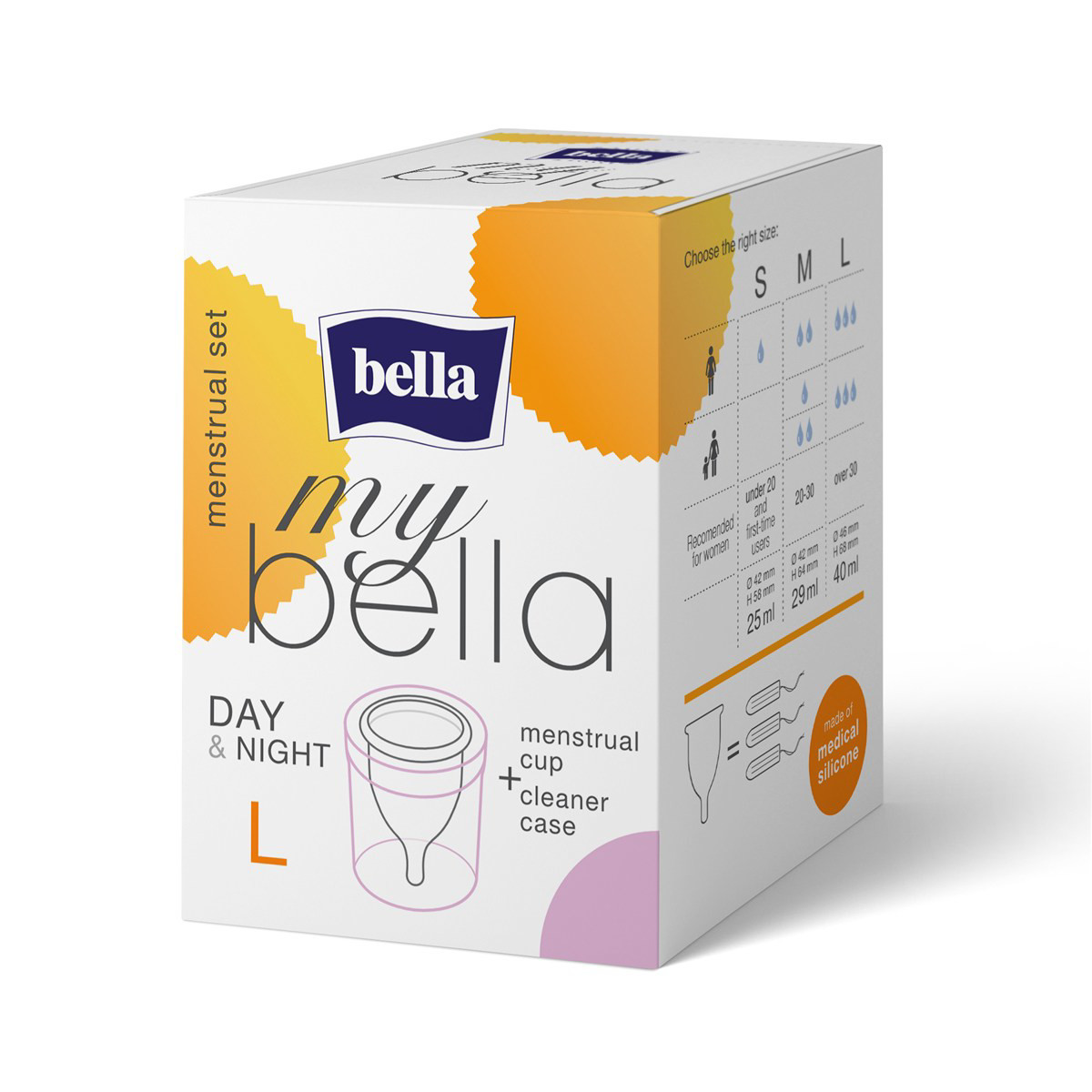 MY BELLA, menstruacinė taurelė, L dydis (40ml), 1vnt.