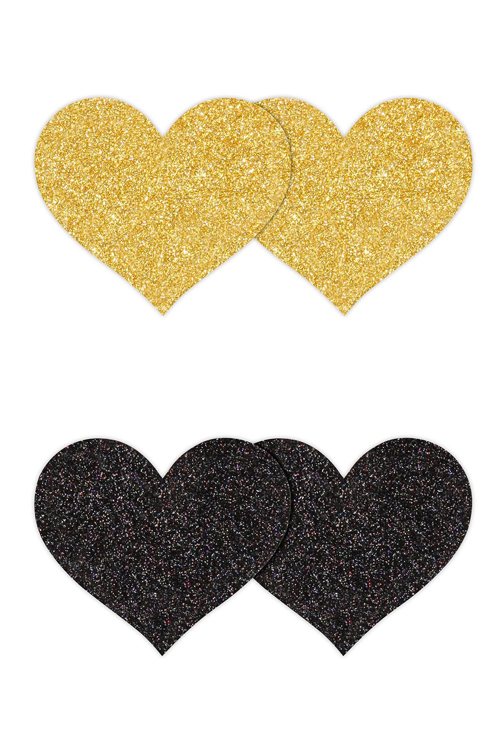 Spenelių lipdukai Glitter Hearts, 2 poros