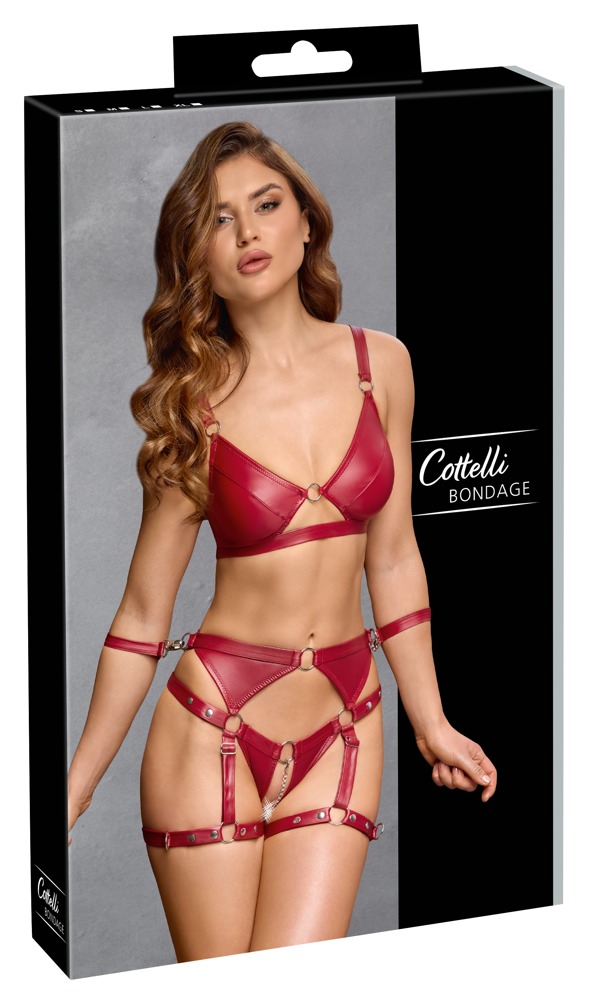 Seksualus apatinių komplektas Cottelli Bondage, raudonas, XL