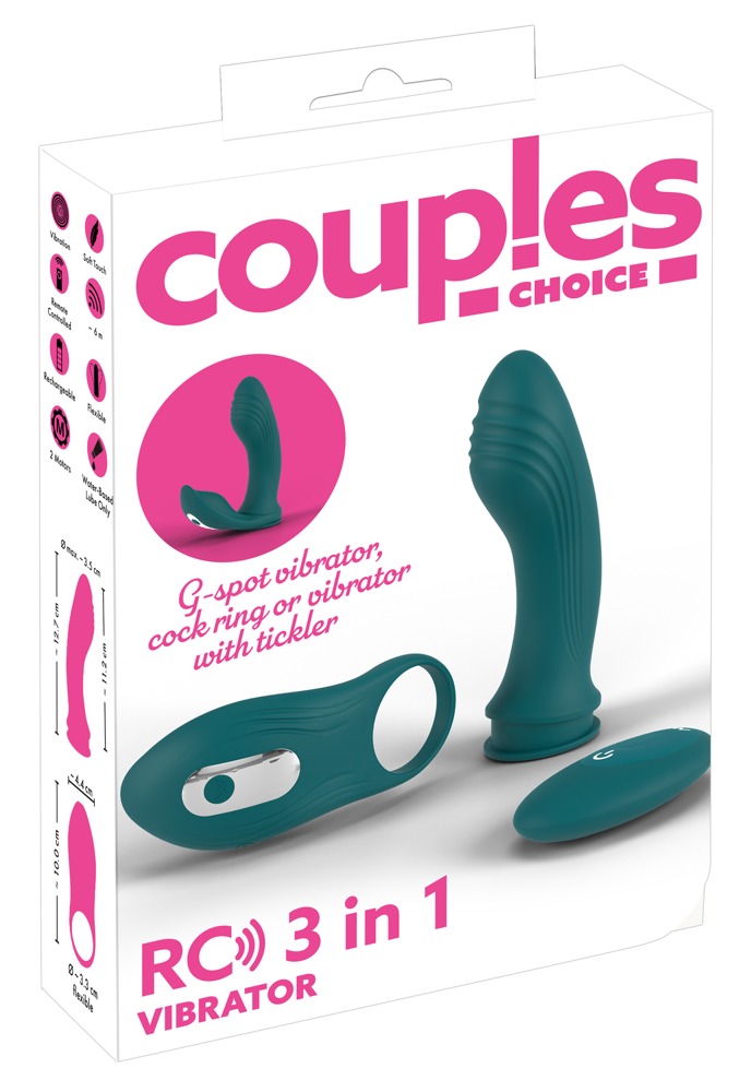Vibratorius poroms Couples Choice RC 3in1, žalias