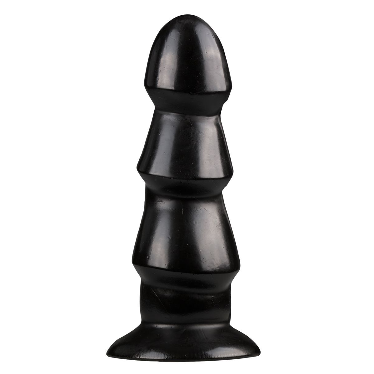 Juodas analinis dildo su keteromis
