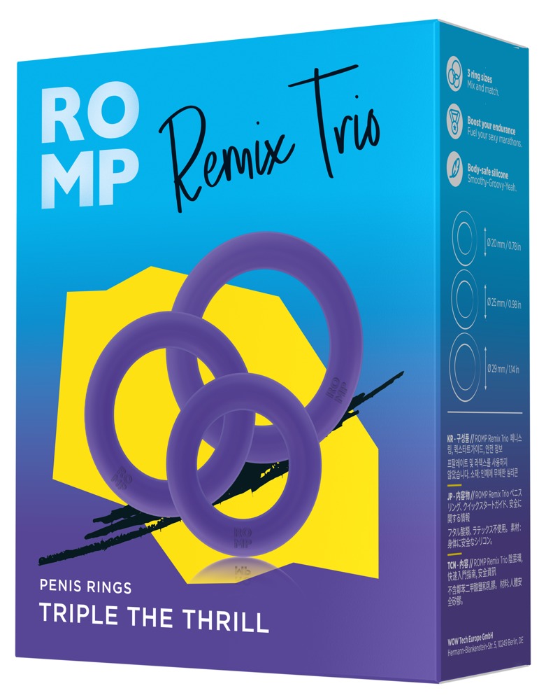 Penio žiedai Romp Remix Trio, violetiniai