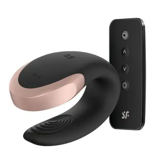 Satisfyer Double Love vibratorius porai Juodas