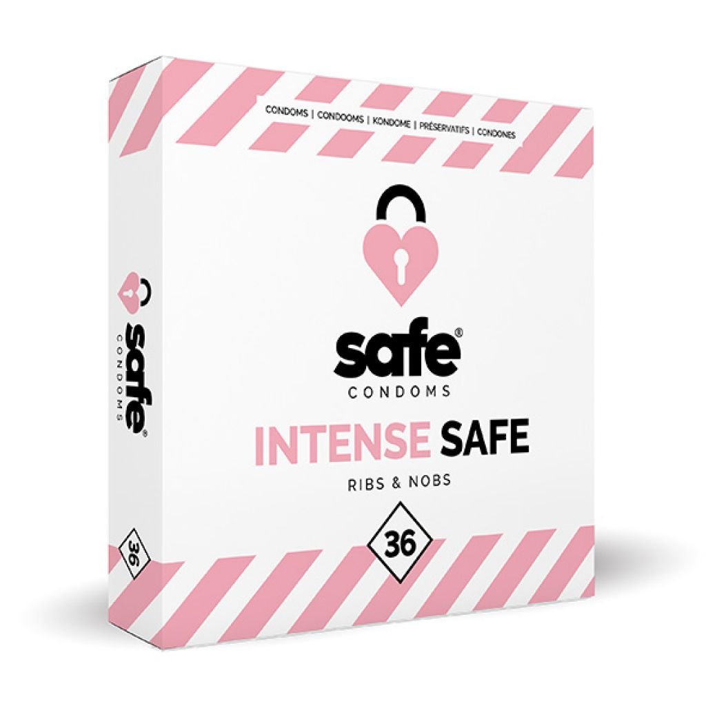 Safe - Prezervatyvai su įdubomis ir iškilimais 36 vnt