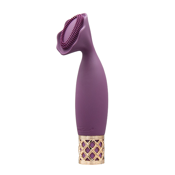 Petite clitoral vibrator with bristles on the silicone head - Pillow Talk