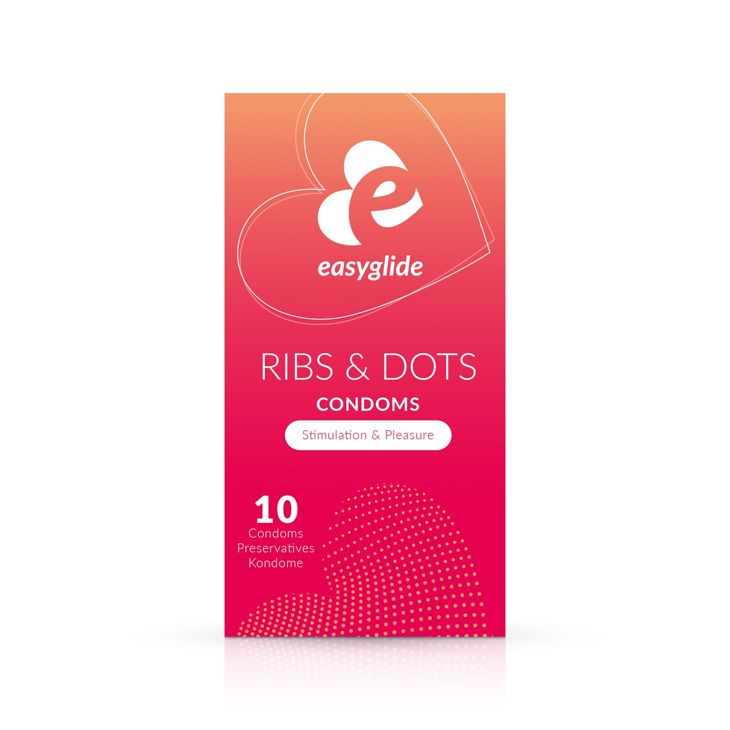 Prezervatyvai EasyGlide Ribs and Dots Condoms, 10 vnt