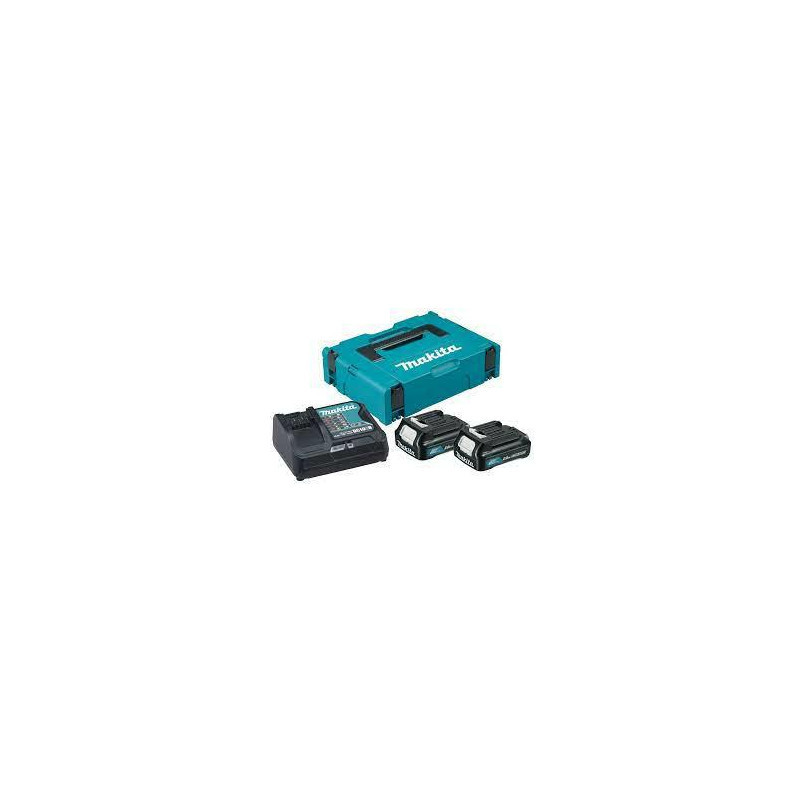 197658-5 MAKITA maitinimo šaltinių rinkinys 12V 2x2.0Ah (BL1021Bx2+DC10SB) MAKPAC