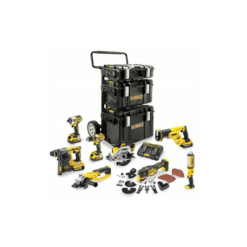 DCK856P4-QW DEWALT.ZESTAW COMBO 18V DCK856P4 8-ELEMENTÓW 4x5,0Ah TOUGHSYSTEM