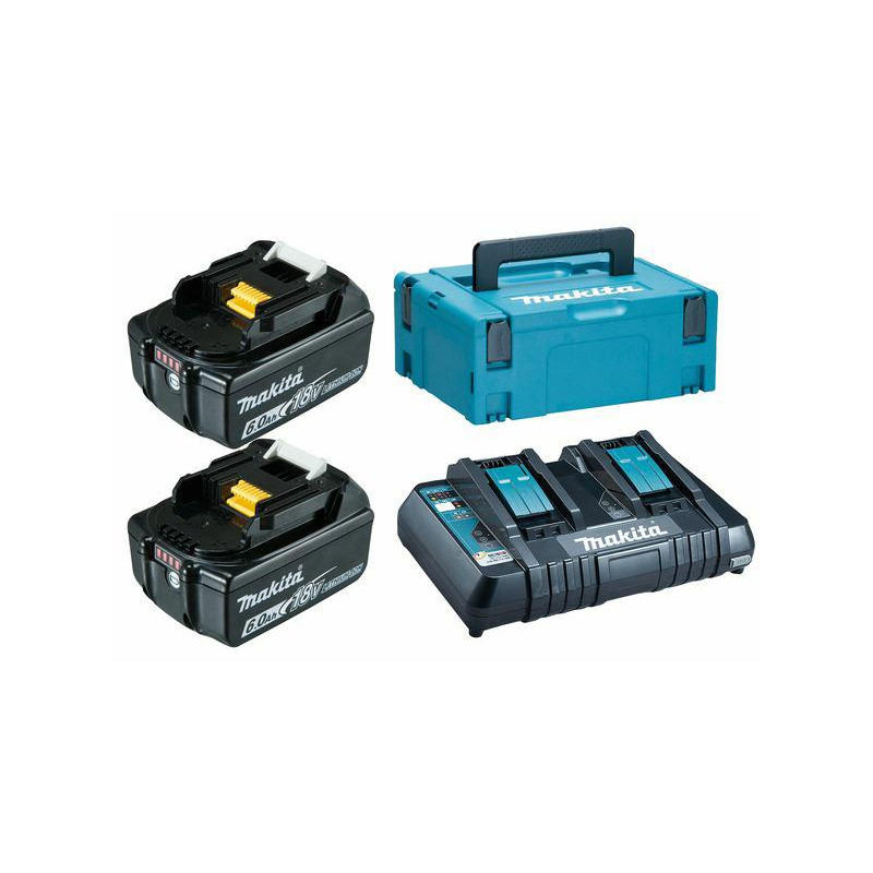 198077-8 MAKITA 18 V maitinimo šaltinio komplektas (BL1860Bx2+DC18RD)
