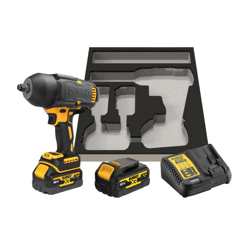 DCF900P2G-QW DEWALT KLUCZ UDAROWY 1/2" 18V 1355Nm 2x5,0Ah Z WYTŁOCZKĄ DO WÓZKA DCF900P2G