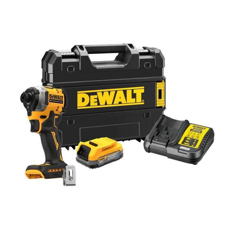 DCF850E1T-QW DEWALT ZAKRĘTARKA UDAROWA 18V 208Nm 1x1,7Ah POWERSTACK DCF850E1T