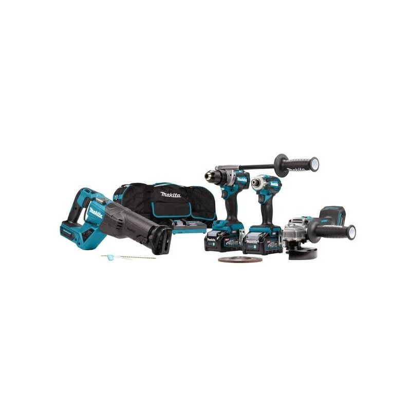 DK0126G401 MAKITA KOMBINAVIMO RINKINYS 40Vmax XGT (GA005G+DF001G+TD001G+JR001G) 2x4.0Ah +ADP010 +Krepšys