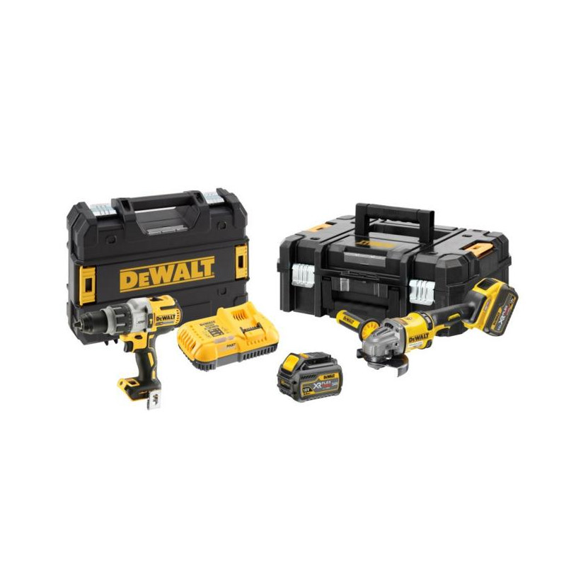 DCK2055T2T-QW DEWALT ZESTAW COMBO 18/54V DCD996+DCG414 FLEXVOLT 2x6,0Ah TSTAK DCK2055T2T