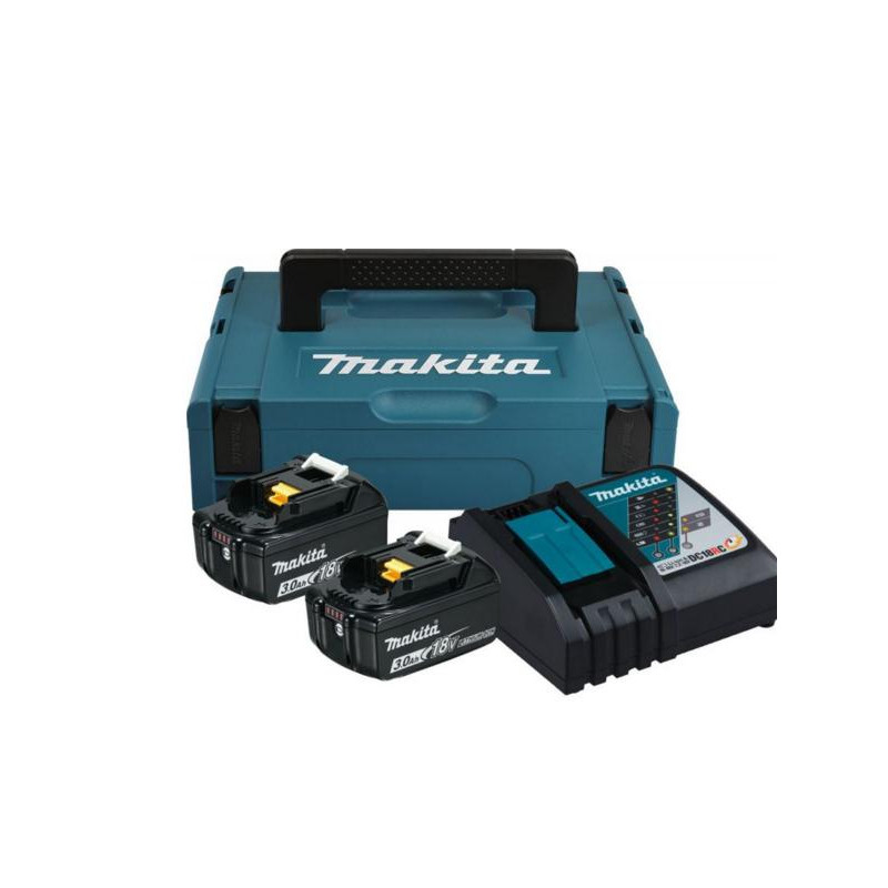 197952-5 MAKITA 18 V maitinimo šaltinio komplektas (BL1830Bx2+DC18RC) MAKPAC