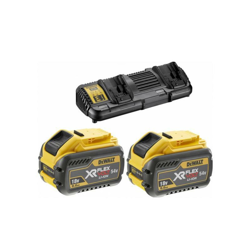 DCB132X2-QW DEWALT.ZESTAW FLEXVOLT 2x9.0Ah + ŁADOWARKA PODWÓJNA 4A