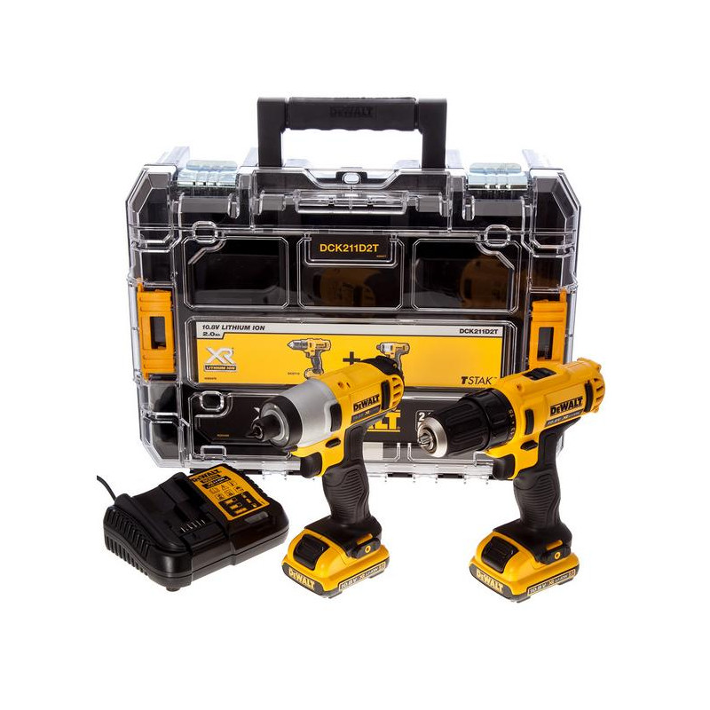 DCK211D2T-QW DEWALT ZESTAW COMBO 10,8V DCK211D2T (DCD710+DCF815) 2x2,0Ah TSTAK V