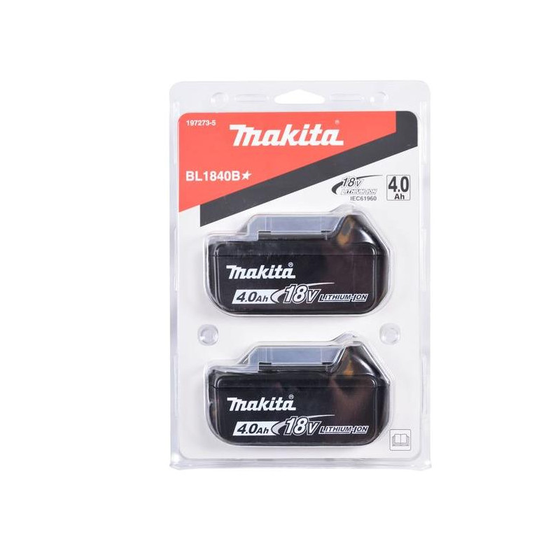 197273-5 MAKITA 18V 4.0Ah Li 2 vnt. akumuliatorių BL1840B