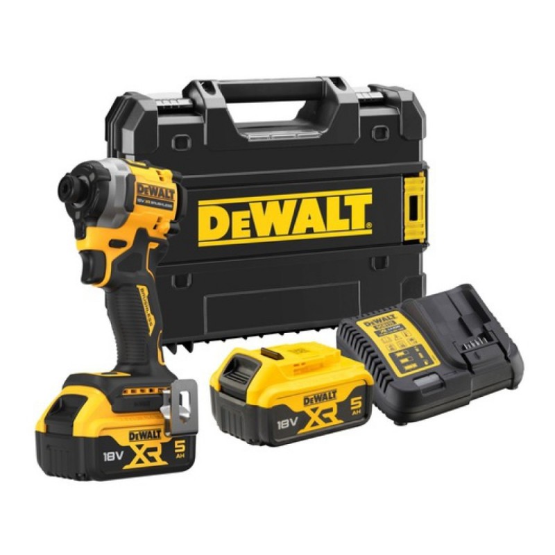DCF850P2T DeWALT 18V itin kompaktiškas smūginis suktuvas (2x5.0 Ah)