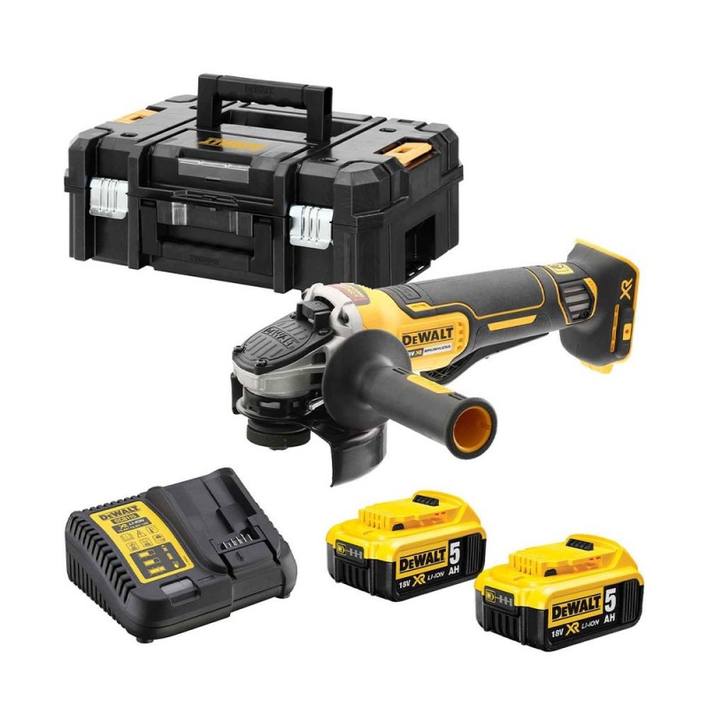 DCG406P2 DeWALT 18V kampinis šlifuoklis (2x5.0 Ah)