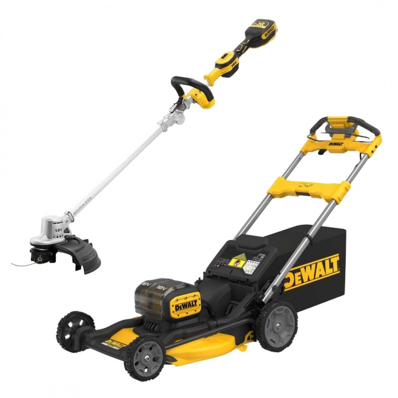 DCMWSP156N DeWALT 2x18V savaeigė akumuliatorinė žoliapjovė + DCMST561N 18V sulankstomas trimeris