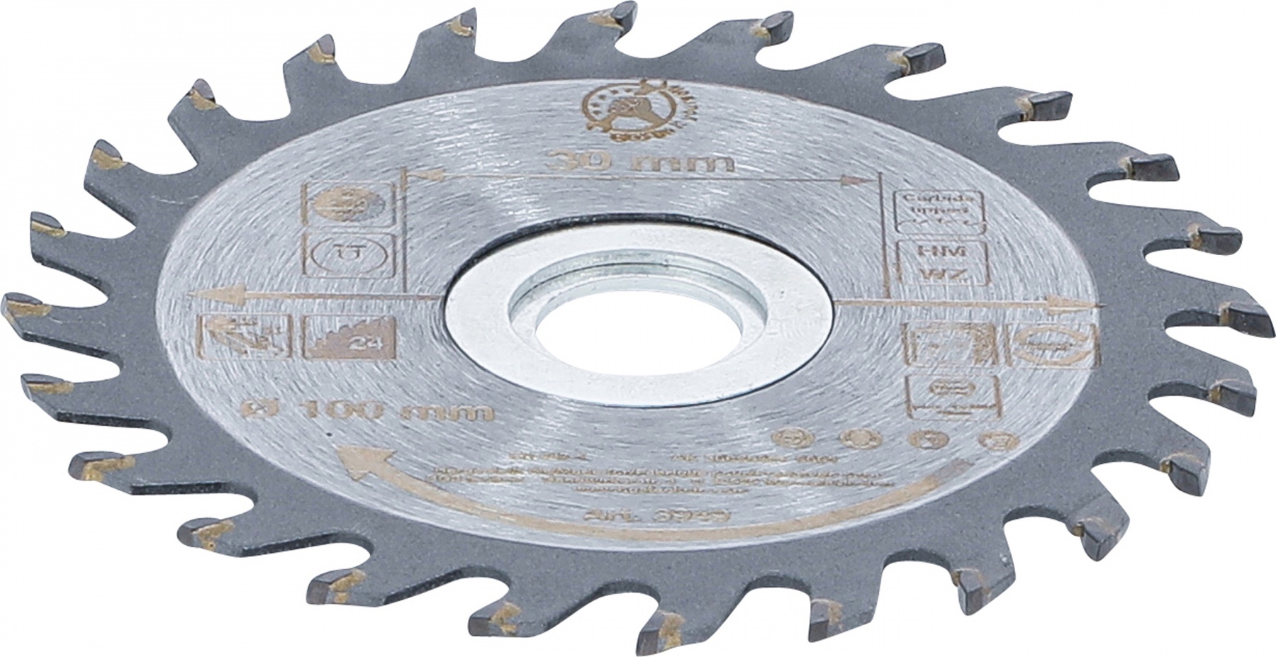 Pjovimo diskas su karbidu | Ø 100 x 30 x 2.1 mm | 24 dantukai (3949)