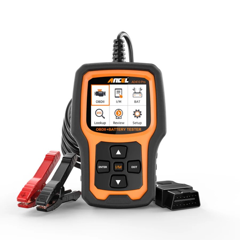 AD410 PRO Ancel OBD2 automobilio klaidų skaitytuvas ir 6V/12V akumuliatoriaus apkrovos testeris