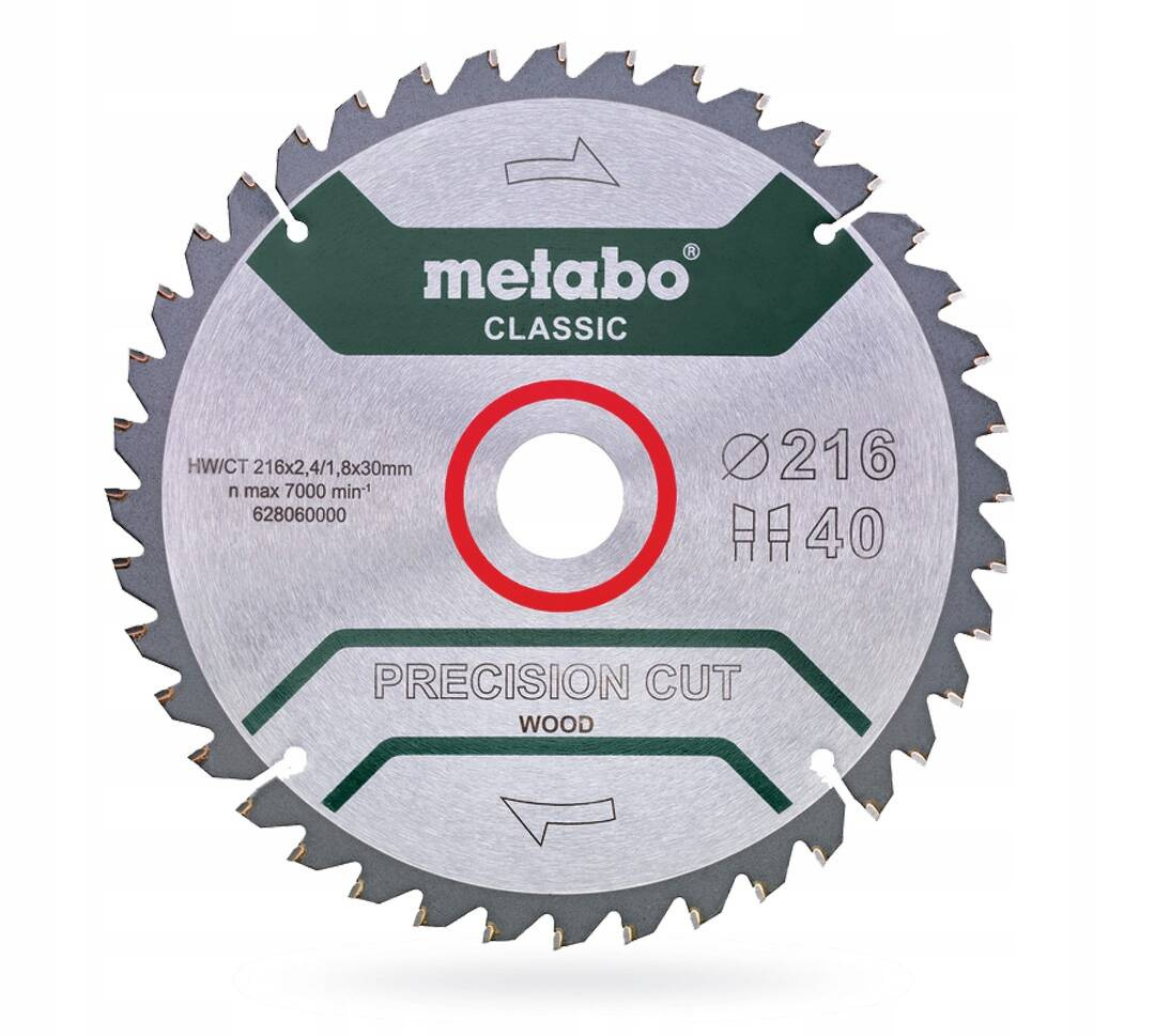 Diskinis pjūklas medienai HW/CT 216x30mm 40 WZ Metabo 628060000