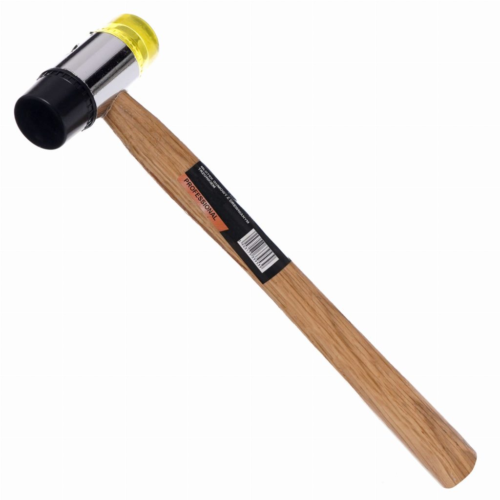 Guminis-plastikinis plaktukas 30 mm su medine rankena KD903