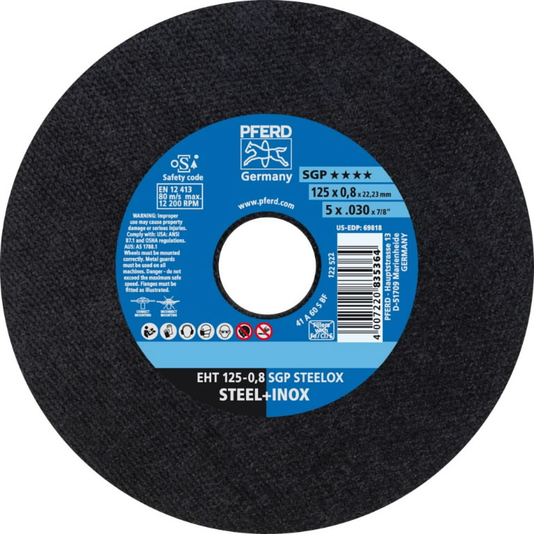Pjovimo diskas SGP Steelox 125x0,8mm, Pferd