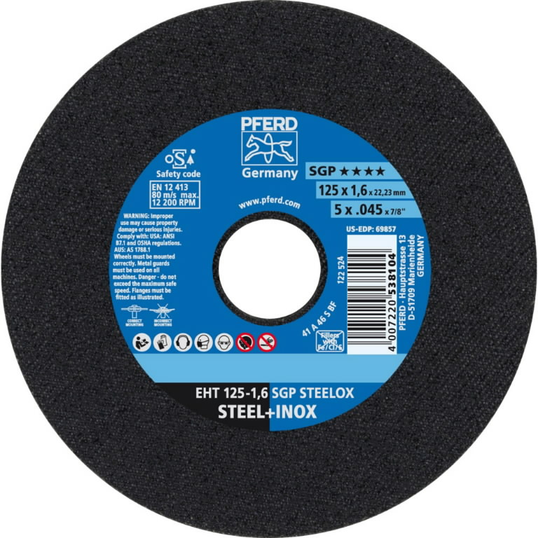 Pjovimo diskas SGP Steelox 125x1,6mm, Pferd