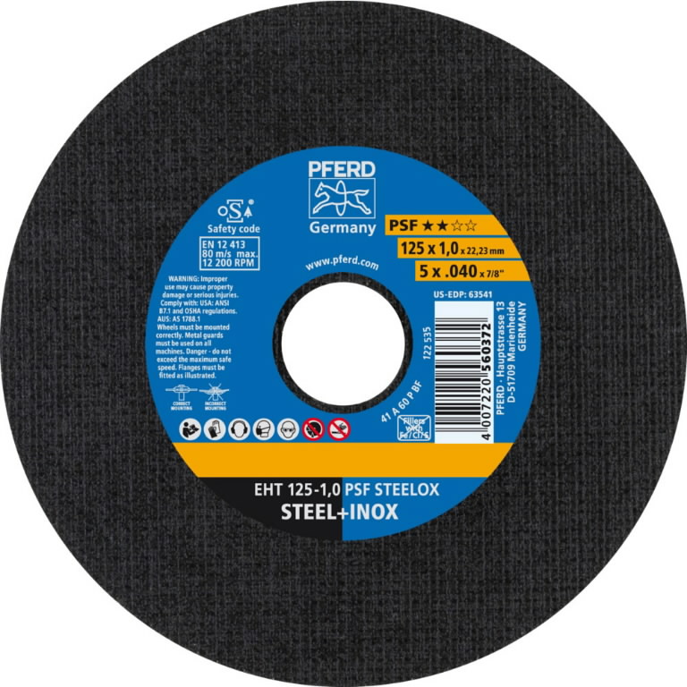 Pjovimo diskas PSF Steelox 125x1mm, Pferd