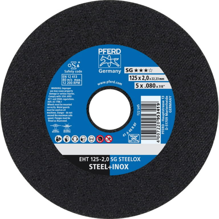 Pjovimo diskas SG Steelox 125x2mm, Pferd