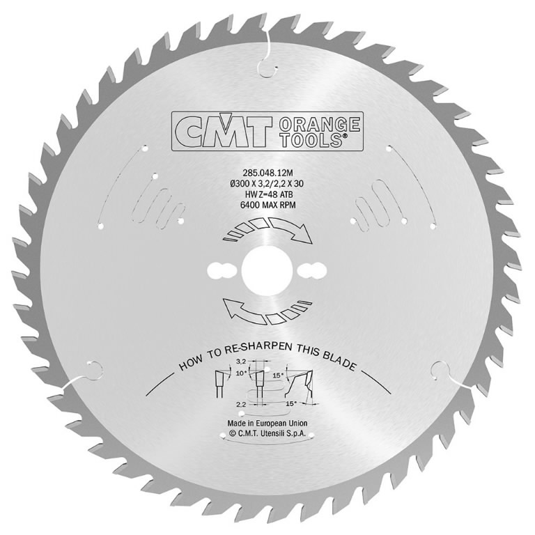 Diskas pjovimo HM 315x3,2x30mm Z54 a15° ß 315x3,2/2,2x30 Z54 a=15° b=10° ATB, CMT