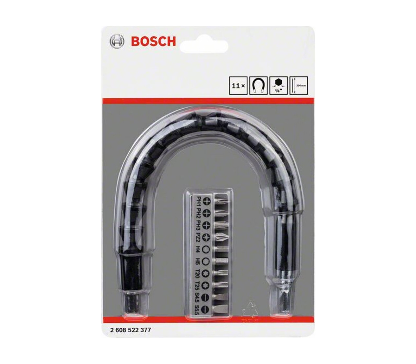 Lankstus Bosch sukimo prailgintuvas, 10 vnt galvučių (2608522377)