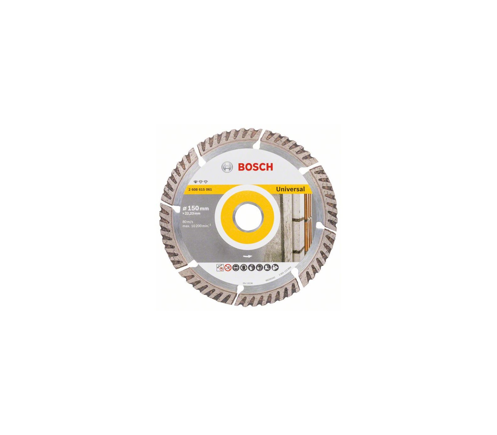Universalus deimantinis pjovimo diskas statyboms Bosch Standard, 150 x 22,23 x 2,4 mm, 1 vnt.