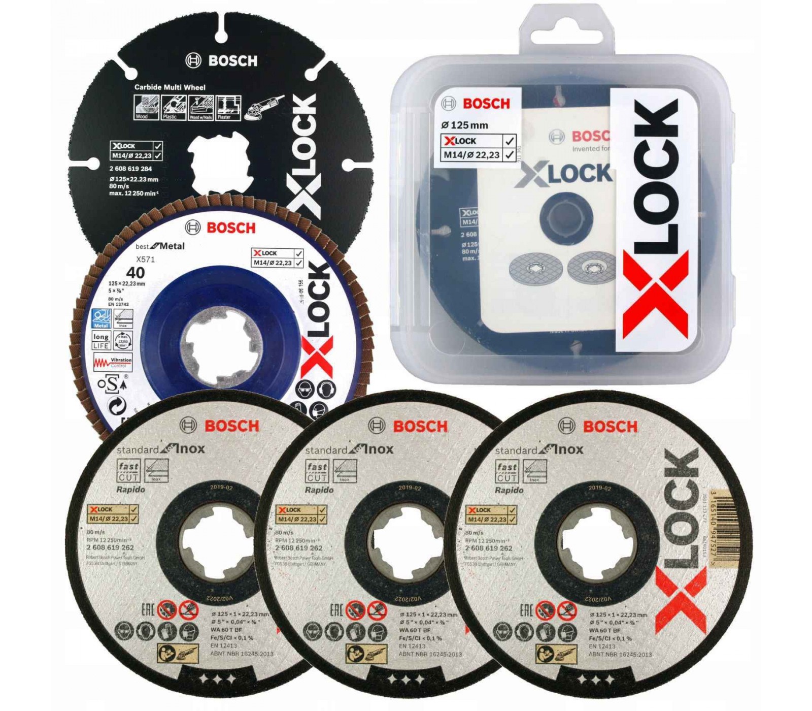 Bosch X-LOCK diskų rinkinys, 125 mm, 5 diskai