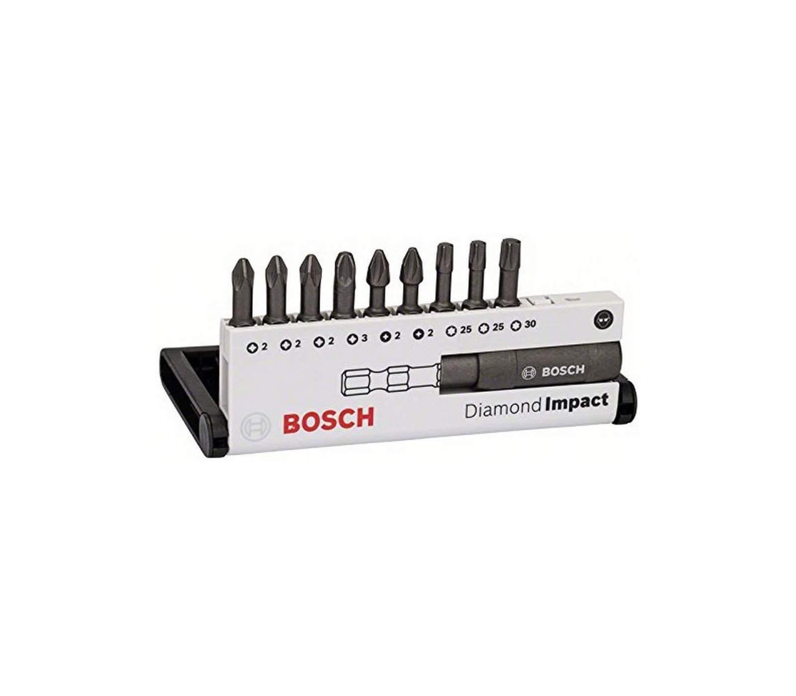 Bosch sukimo antgalių rinkinys Diamond Impact, 10 vnt, 25 mm (PH/PZ/T)