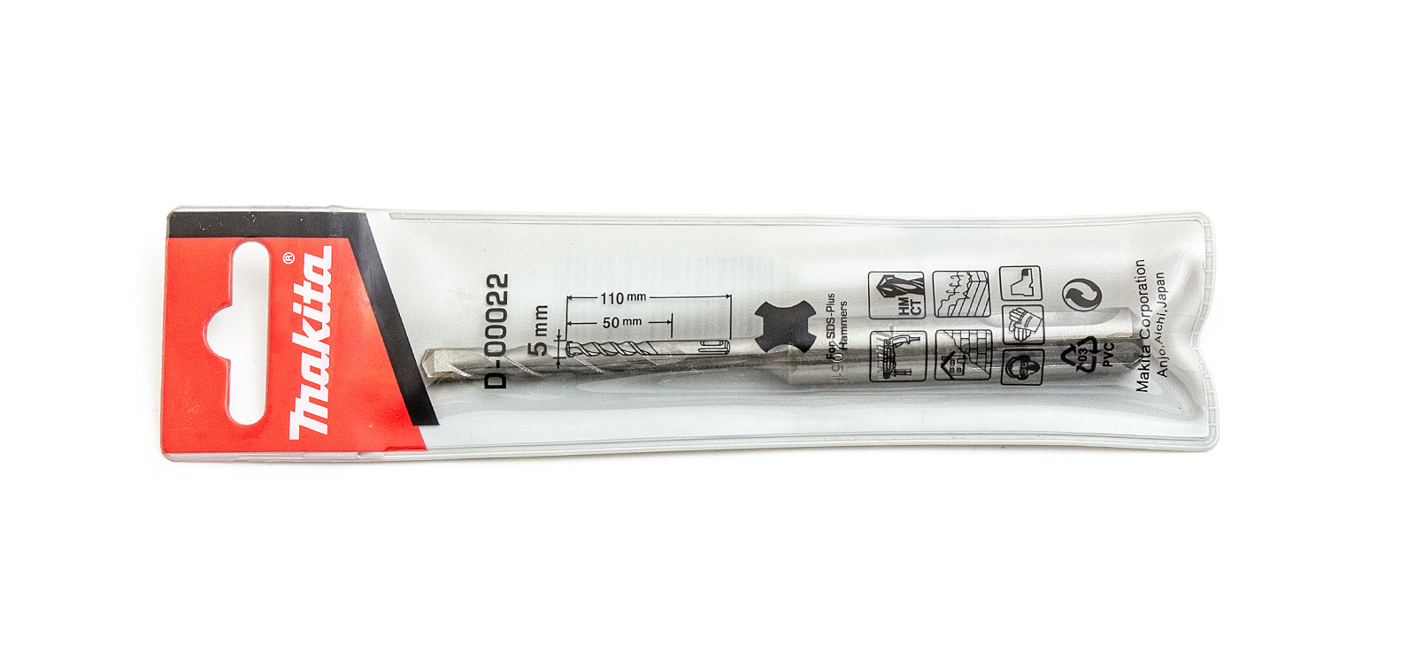 Ekonomiškas betono grąžtas SDS-PLUS griebtuvas 5x110mm Makita D-00022