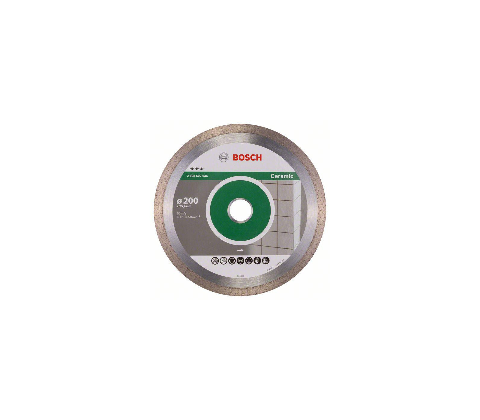 Deimantinis pjovimo diskas keramikai Bosch Best, 200 x 25,40 x 2,2 mm, 1 vnt.